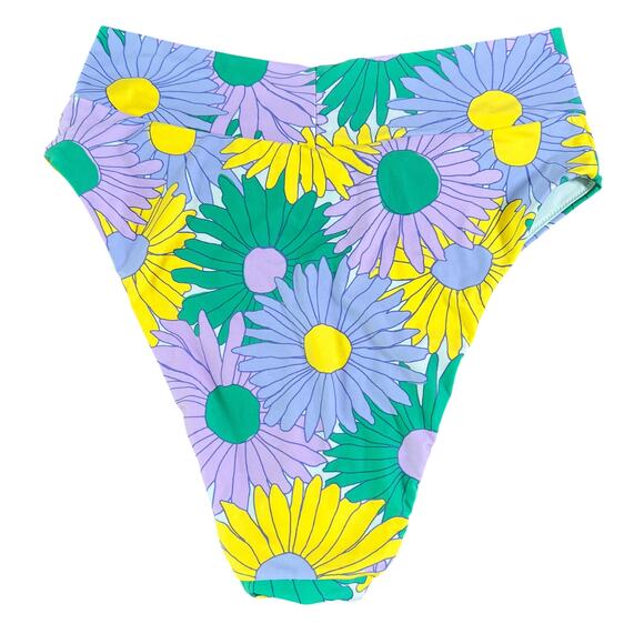 Aerie High Waisted High Cut Cheeky Floral Bikini Bottom Womens‎ XL Beach NWT - Picture 2 of 6